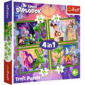 Trefl Puzzle Puzzle - 4w1 Świat Smoka Diplodoka- Human Film Smok Diplodok 34663