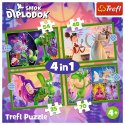 Trefl Puzzle Puzzle - 4w1 Świat Smoka Diplodoka- Human Film Smok Diplodok 34663