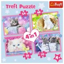 Trefl Puzzle Puzzle - "4w1" - Zabawne kotki Trefl 34396