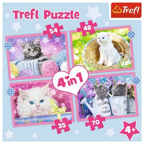 Trefl Puzzle Puzzle - "4w1" - Zabawne kotki Trefl 34396 Trefl Puzzle Puzzle - "4w1" - Zabawne kotki Trefl 34396