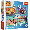 Trefl Puzzle Puzzle - 4w1 - Zwariowane Minionki Trefl 34648