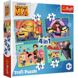 Trefl Puzzle Puzzle - 4w1 - Zwariowane Minionki Trefl 34648