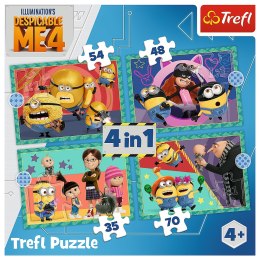 Trefl Puzzle Puzzle - 4w1 - Zwariowane Minionki Trefl 34648