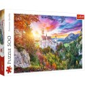 Trefl Puzzle Puzzle 500 el. Widok na zamek Neuschwanstein, Niemcy Trefl 37427