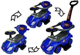 LEAN CARS Jeździk z Pchaczem Mega Car 3w1 Niebieski