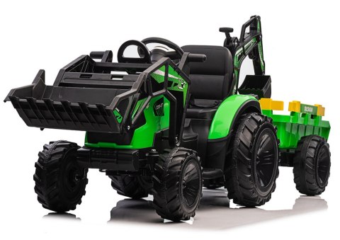 LEAN CARS Koparka Z Naczepą Na Akumulator SX2068 Zielona LEAN CARS Koparka Z Naczepą Na Akumulator SX2068 Zielona