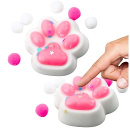 LEAN TOYS Gniotek Kocia Łapka Antystresowa Sensoryczna Squishy Biało-Różowa