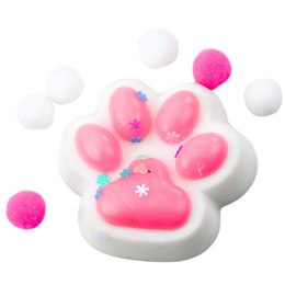 LEAN TOYS Gniotek Kocia Łapka Antystresowa Sensoryczna Squishy Biało-Różowa