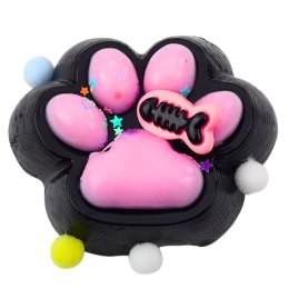 LEAN TOYS Gniotek Kocia Łapka Antystresowa Sensoryczna Squishy Rybka Czarno-Różowa