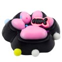 LEAN TOYS Gniotek Kocia Łapka Antystresowa Sensoryczna Squishy Rybka Czarno-Różowa