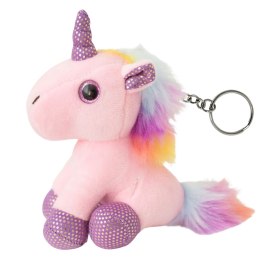 LEAN TOYS Pluszowy Jednorożec Brelok Metalowe Kółko Różowy 12cm