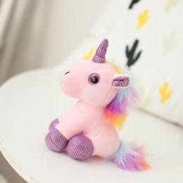 LEAN TOYS Pluszowy Jednorożec Brelok Metalowe Kółko Różowy 12cm