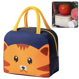LEAN Torba Termiczna Izolacyjna Śniadaniowa Lunch Bag Kot Granatowa 23cm