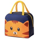 LEAN Torba Termiczna Izolacyjna Śniadaniowa Lunch Bag Kot Granatowa 23cm