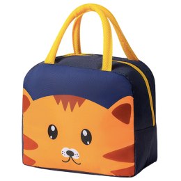 LEAN Torba Termiczna Izolacyjna Śniadaniowa Lunch Bag Kot Granatowa 23cm