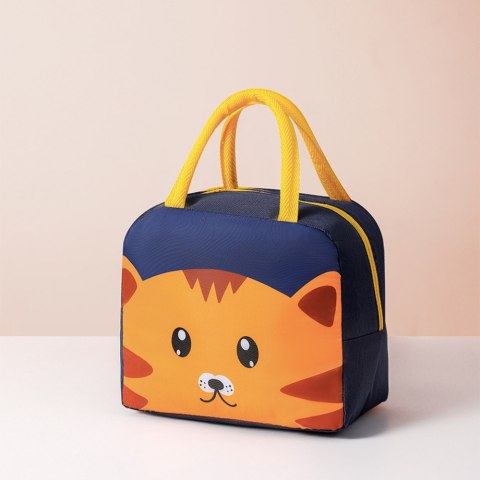 LEAN Torba Termiczna Izolacyjna Śniadaniowa Lunch Bag Kot Granatowa 23cm LEAN Torba Termiczna Izolacyjna Śniadaniowa Lunch Bag Kot Granatowa 23cm