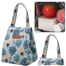 LEAN Torba Termiczna Izolacyjna Śniadaniowa Lunch Bag Liście Ananasy 25cm