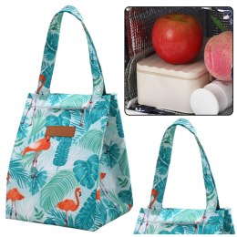 LEAN Torba Termiczna Izolacyjna Śniadaniowa Lunch Bag Liście Flamingi 25cm