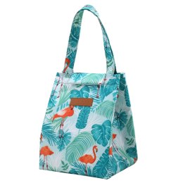 LEAN Torba Termiczna Izolacyjna Śniadaniowa Lunch Bag Liście Flamingi 25cm