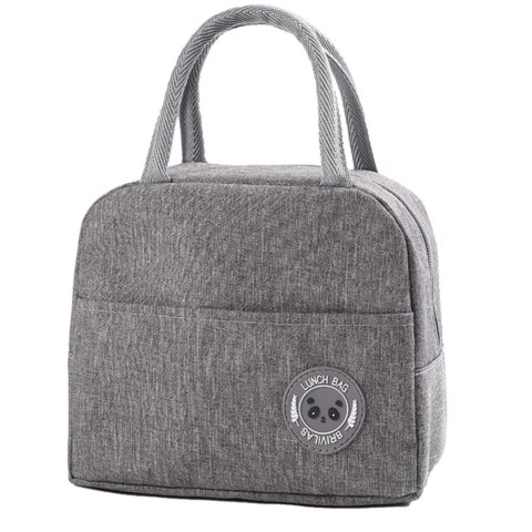 LEAN Torba Termiczna Izolacyjna Śniadaniowa Lunch Bag Szara 23cm LEAN Torba Termiczna Izolacyjna Śniadaniowa Lunch Bag Szara 23cm
