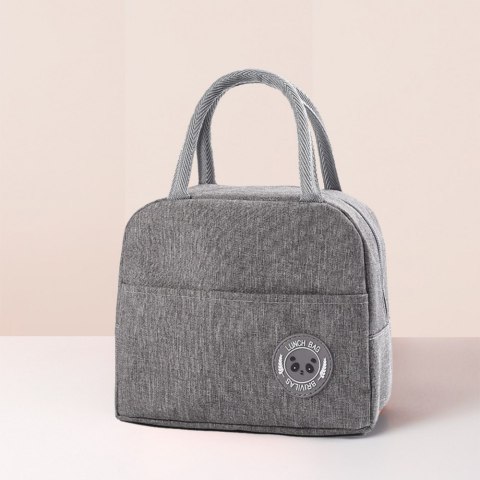 LEAN Torba Termiczna Izolacyjna Śniadaniowa Lunch Bag Szara 23cm LEAN Torba Termiczna Izolacyjna Śniadaniowa Lunch Bag Szara 23cm