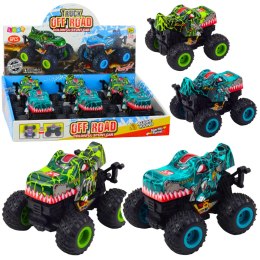 LEAN Toys Auto Terenowe Dinozaur Napęd Światła Dźwięki Zielony Turkusowy