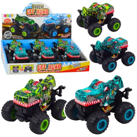 LEAN Toys Auto Terenowe Dinozaur Napęd Światła Dźwięki Zielony Turkusowy LEAN Toys Auto Terenowe Dinozaur Napęd Światła Dźwięki Zielony Turkusowy