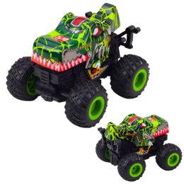 LEAN Toys Auto Terenowe Dinozaur Napęd Światła Dźwięki Zielony Turkusowy