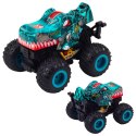 LEAN Toys Auto Terenowe Dinozaur Napęd Światła Dźwięki Zielony Turkusowy