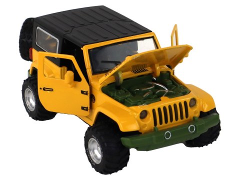 LEAN Toys Auto Terenowe Napęd Frykcyjny Na Baterie Metalowy Żółty 1:32 LEAN Toys Auto Terenowe Napęd Frykcyjny Na Baterie Metalowy Żółty 1:32