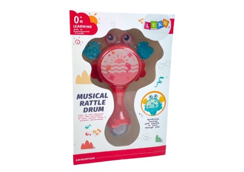 LEAN Toys Bębenek Grzechotka Krab Dla Dzieci Światełka Melodie Czerwony LEAN Toys Bębenek Grzechotka Krab Dla Dzieci Światełka Melodie Czerwony