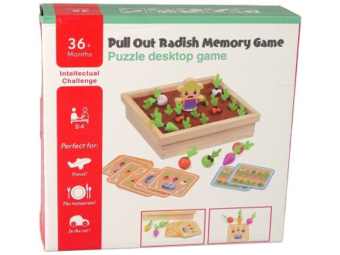 LEAN Toys Drewniana Gra Pamięciowa Wyciągnij Rzodkiewkę Karty LEAN Toys Drewniana Gra Pamięciowa Wyciągnij Rzodkiewkę Karty