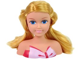 LEAN Toys Głowa Lalki Akcesoria Koraliki Spinki Kolorowe Pasemka