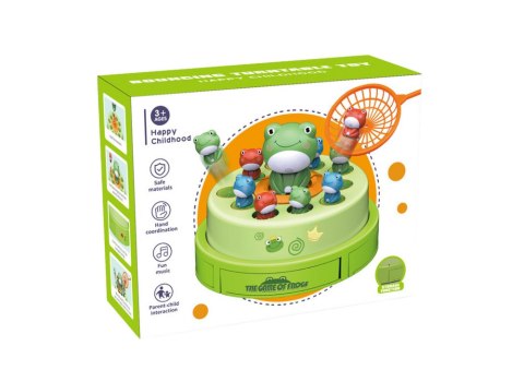 LEAN Toys Gra Skaczące Żabki Siatki Światła Dźwięki Zielona LEAN Toys Gra Skaczące Żabki Siatki Światła Dźwięki Zielona