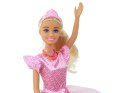 LEAN Toys Lalka Dla Dzieci Anlily Księżniczka Długie Blond Włosy Tiara Różowa Suknia