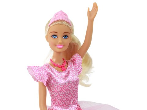 LEAN Toys Lalka Dla Dzieci Anlily Księżniczka Długie Blond Włosy Tiara Różowa Suknia LEAN Toys Lalka Dla Dzieci Anlily Księżniczka Długie Blond Włosy Tiara Różowa Suknia