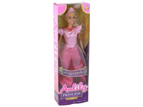LEAN Toys Lalka Dla Dzieci Anlily Księżniczka Długie Blond Włosy Tiara Różowa Suknia LEAN Toys Lalka Dla Dzieci Anlily Księżniczka Długie Blond Włosy Tiara Różowa Suknia