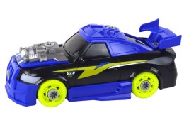 LEAN Toys Niebieskie Auto DIY Do Skręcania i Rozkręcania Dźwięki Światła Wiertarka