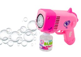 LEAN Toys Pistolet Na Bańki Mydlane Światła Dinozaur Różowy