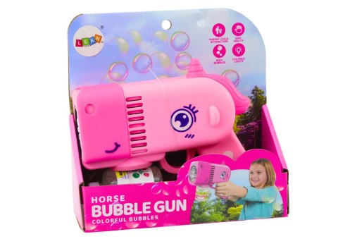 LEAN Toys Pistolet Na Bańki Mydlane Światła Dinozaur Różowy LEAN Toys Pistolet Na Bańki Mydlane Światła Dinozaur Różowy