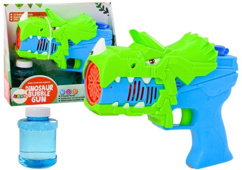 LEAN Toys Pistolet na Bańki Mydlane Dinozaur Niebiesko- Zielony LEAN Toys Pistolet na Bańki Mydlane Dinozaur Niebiesko- Zielony