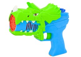 LEAN Toys Pistolet na Bańki Mydlane Dinozaur Niebiesko- Zielony