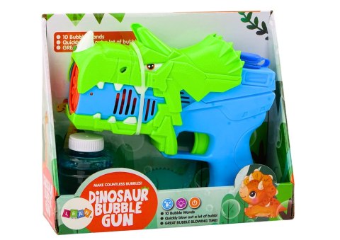 LEAN Toys Pistolet na Bańki Mydlane Dinozaur Niebiesko- Zielony LEAN Toys Pistolet na Bańki Mydlane Dinozaur Niebiesko- Zielony