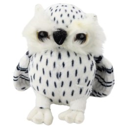 LEAN Toys Pluszowa Mała Sowa Maskotka Przytulanka Biała Czarne Cętki 15cm