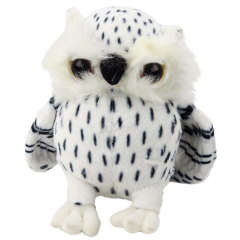 LEAN Toys Pluszowa Mała Sowa Maskotka Przytulanka Biała Czarne Cętki 15cm LEAN Toys Pluszowa Mała Sowa Maskotka Przytulanka Biała Czarne Cętki 15cm