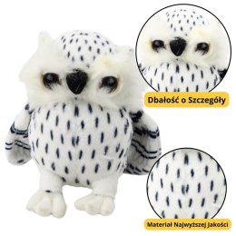 LEAN Toys Pluszowa Mała Sowa Maskotka Przytulanka Biała Czarne Cętki 15cm