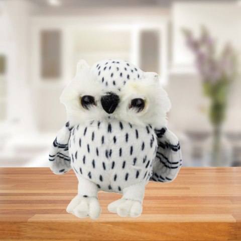 LEAN Toys Pluszowa Mała Sowa Maskotka Przytulanka Biała Czarne Cętki 15cm LEAN Toys Pluszowa Mała Sowa Maskotka Przytulanka Biała Czarne Cętki 15cm