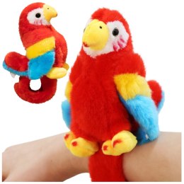 LEAN Toys Pluszowa Maskotka Papuga Opaska Bransoletka Na Rękę Czerwona
