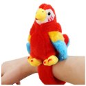 LEAN Toys Pluszowa Maskotka Papuga Opaska Bransoletka Na Rękę Czerwona
