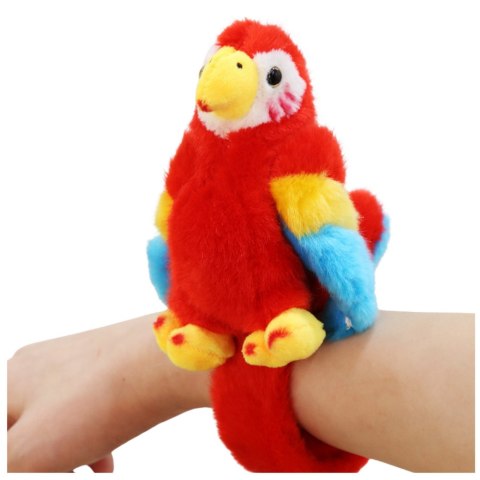 LEAN Toys Pluszowa Maskotka Papuga Opaska Bransoletka Na Rękę Czerwona LEAN Toys Pluszowa Maskotka Papuga Opaska Bransoletka Na Rękę Czerwona